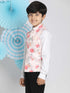 Vastramay Boys Multicolor Base Peach Floral Printed Nehru Jacket