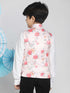 Vastramay Boys Multicolor Base Peach Floral Printed Nehru Jacket