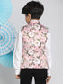 Vastramay Boys Multicolor-Base-Pink Nehru Jacket