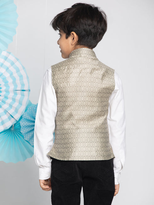 Vastramay Boys Beige Nehru Jacket