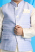 VASTRAMAY Lavender Woven Jacket With Cream Kurta and Pyjama Baap Beta Set