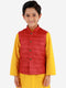 Vastramay Boys Maroon Matka Silk Blend Nehru Jacket