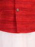 JBN CREATION Boy's Maroon And White Matka Silk Jacket, Kurta and Dhoti Set