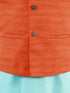 Vastramay Boys Orange Matka Silk Blend Nehru Jacket
