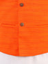 Vastramay Boys Orange And White Jacket, Kurta and Pyjama Set