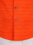 JBN CREATION Orange And White Matka Silk Jacket, Kurta and Dhoti Set