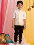 Vastramay Boys' Cream Mirror Work Ethnic Jacket