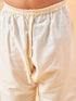 Vastramay Boy's Cream Mirror Work Jacket And Solid Kurta Pyjama Set