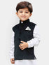 VASTRAMAY Velvet Black Color Baap Beta Ethnic Jacket