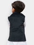 VASTRAMAY Velvet Black Color Baap Beta Ethnic Jacket