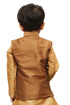 VASTRAMAY Boys' Brown Silk Blend Nehru Jackets