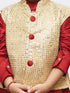 JBN CREATION Boys' Maroon Cotton Silk Kurta, Waistcoat and Pyjama Set