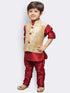 JBN CREATION Boys' Maroon Cotton Silk Kurta, Waistcoat and Pyjama Set