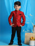 Vastramay Boy's Maroon Silk Blend Jodhpuri