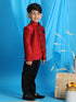 Vastramay Boy's Maroon Silk Blend Jodhpuri