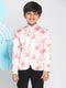 Vastramay Floral Printed Peach Bandhgala Prince Coat Jodhpuri