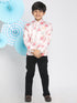 Vastramay Floral Printed Peach Bandhgala Prince Coat Jodhpuri