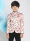 Vastramay Floral Printed Pink Bandhgala Prince Coat Jodhpuri