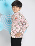 Vastramay Floral Printed Pink Bandhgala Prince Coat Jodhpuri