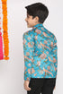 VASTRAMAY Multicolor-Base-Turquoise Baap Beta Jodhpuri Set