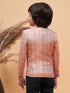 Vastramay Boy's Pink Silk Blend Woven Jodhpuri