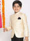 Vastramay Boys Beige Embroidered Slim Fit Bandhgala Blazer