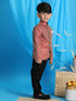 JBN CREATION Boy's Maroon Woven Silk Blend Jodhpuri