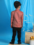 JBN CREATION Boy's Maroon Woven Silk Blend Jodhpuri