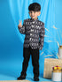 Vastramay Boy's Black Ikkat Print Traditional Jodhpuri
