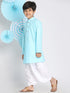 Vastramay Boys Aqua Blue Kurta And Dhoti Set