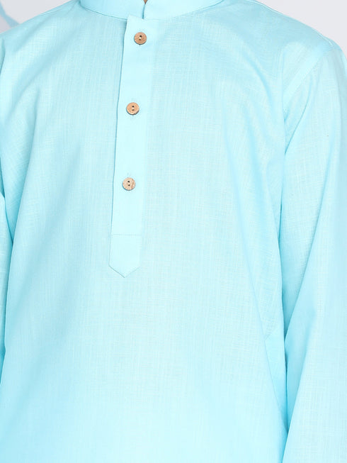 Vastramay Boys Aqua Blue Kurta And Dhoti Set