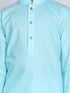 Vastramay Boys Aqua And White Kurta Pyjama Set