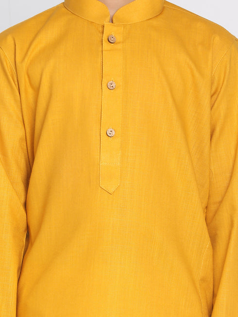 Vastramay Boys Mustard Kurta And Dhoti Set