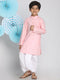 Vastramay Boys Pink Kurta And Dhoti Set