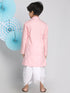 Vastramay Boys Pink Kurta And Dhoti Set
