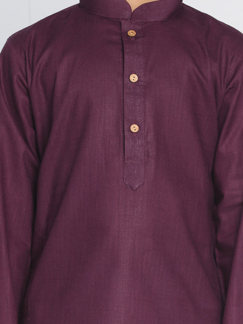 Vastramay Boys Purple Kurta And Dhoti Set