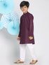 Vastramay Boys Purple And White Kurta Pyjama Set