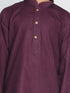 Vastramay Boys Purple And White Kurta Pyjama Set
