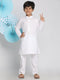 Vastramay Boys' White Kurta Pyjama Set