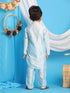 Vastramay Boys' Aqua Blue Viscose Kurta and Pyjama Set