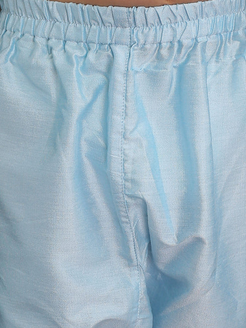 Vastramay Boys' Aqua Blue Viscose Kurta and Pyjama Set