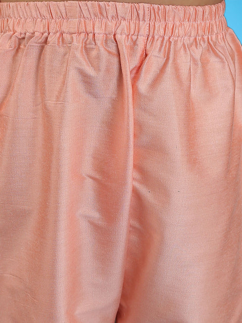 Vastramay Pink Color Viscose Kurta Pyjama Siblings Set