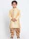 Vastramay Boys' Gold Cotton Silk Blend Kurta and Dhoti Pant Set