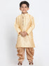 Vastramay Boys' Gold Cotton Silk Blend Kurta and Dhoti Pant Set