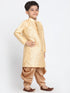 Vastramay Boys' Gold Cotton Silk Blend Kurta and Dhoti Pant Set