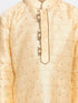Vastramay Boys' Gold Cotton Silk Blend Kurta and Dhoti Pant Set