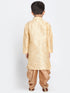 Vastramay Boys' Gold Cotton Silk Blend Kurta and Dhoti Pant Set