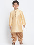 Vastramay Boys' Gold Cotton Silk Blend Kurta and Dhoti Pant Set