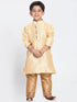 Vastramay Boys' Gold Cotton Silk Blend Kurta and Pyjama Set
