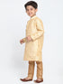 Vastramay Boys' Gold Cotton Silk Blend Kurta and Pyjama Set
